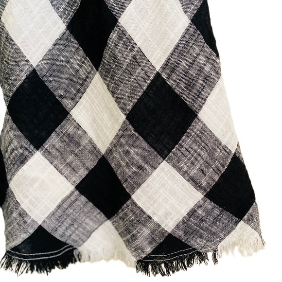 ANTHROPOLOGIE Cloth & Stone Linen Blend Gauzy Frayed Gingham A-Line Dress Size S - Picture 8 of 13